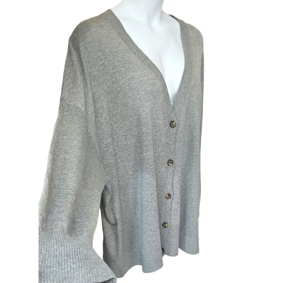 TORRID Plus Size New  Heather Gray Drop Shoulder Cotton Boyfriend Cardigan 4X - Picture 8 of 16
